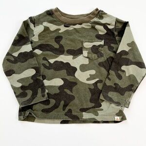 GAP Kids Green Camouflage Long Sleeve Tee